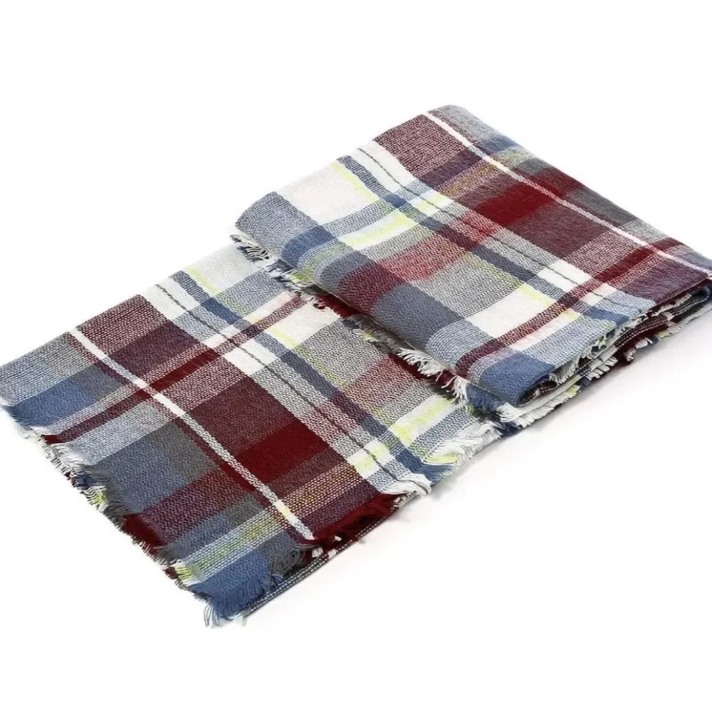 🔸️Plaid Tartan Lightweight Blanket Wrap/Scarf/Shawl